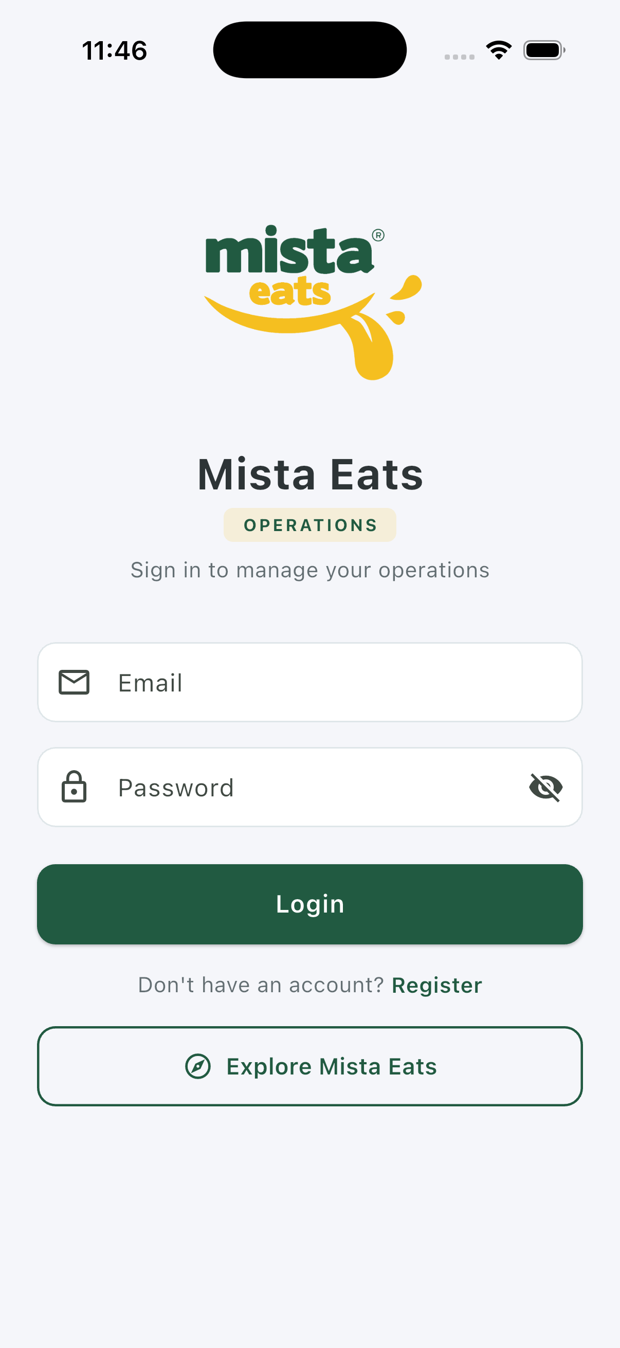 Mista Eats operations interface